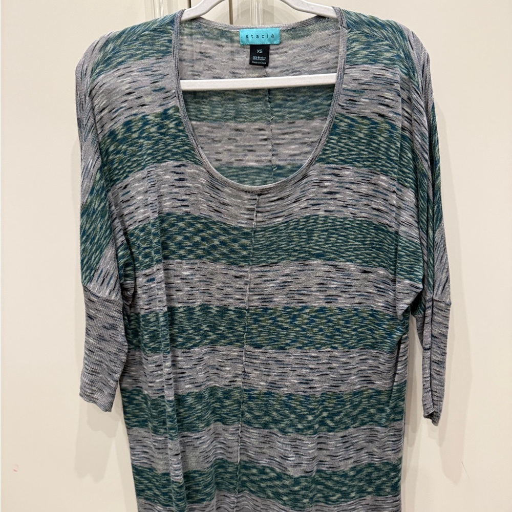 Green and Gray Women's Tunic Top